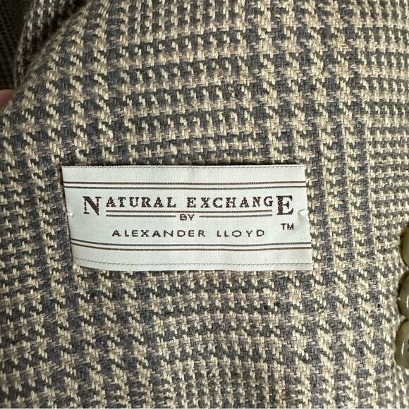 Alexander Lloyd Natural Exchange Silk Treed Blazer Big & Tall 50L Clark - Picture 2 of 12